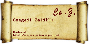 Csegedi Zalán névjegykártya
