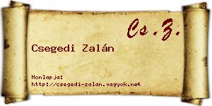 Csegedi Zalán névjegykártya